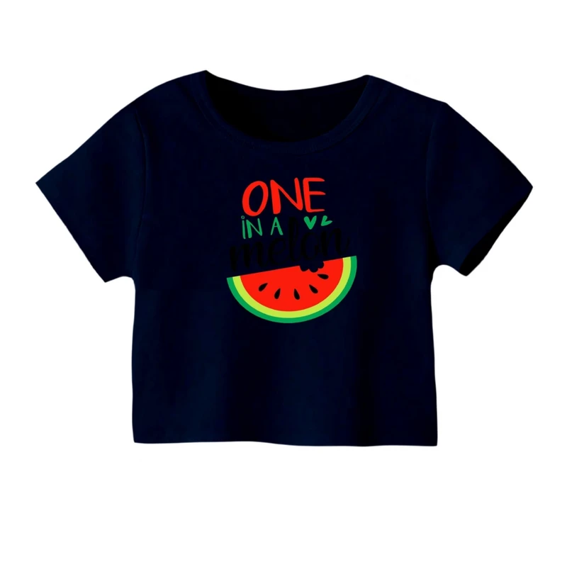 کراپ‌ تی‌شرت آستین کوتاه زنانه مدل هندوانه یلدایی کد 34