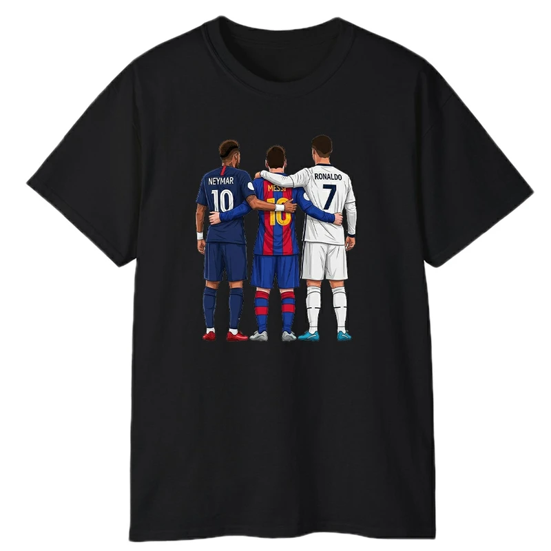 تی‌شرت آستین کوتاه مردانه پاد آفرین مدل دوستان فوتبالی2