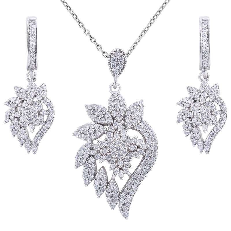 نیم ست نقره زنانه مدل AMT-N202