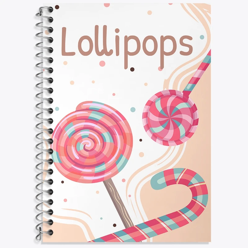 دفتر زبان 50 برگ خندالو مدل دو خط طرح آبنبات کد N147