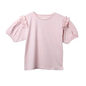 تی شرت آستین کوتاه دخترانه جی بی جو مدل آستین چین دار کد 70152PI