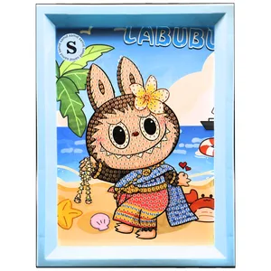 بازی آموزشی سمید مدل ساخت تابلو نقاشی الماسی طرح لبوبو 14×18