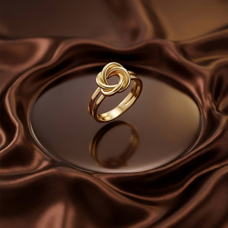 انگشتر طلا 18 عیار زنانه ناریا مدل حلقه ای پیچ کد MO-27  - 2