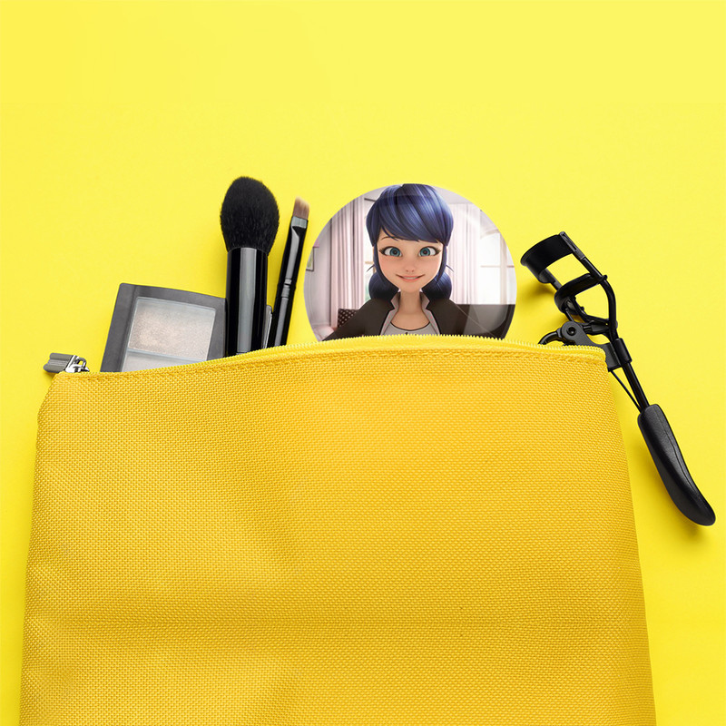 آینه جیبی خندالو مدل دختر کفشدوزکی  کد 3079