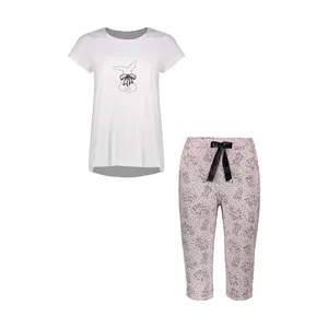 ست تی شرت آستین کوتاه و شلوارک زنانه ناربن مدل 1521692-3175 رنگ سفید