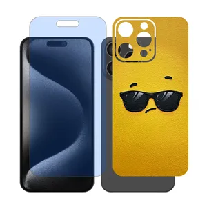 Glass Together model anti blue screen protector suitable for Apple iPhone 15 Pro Max mobile phone with cover sticker on the back of the phone