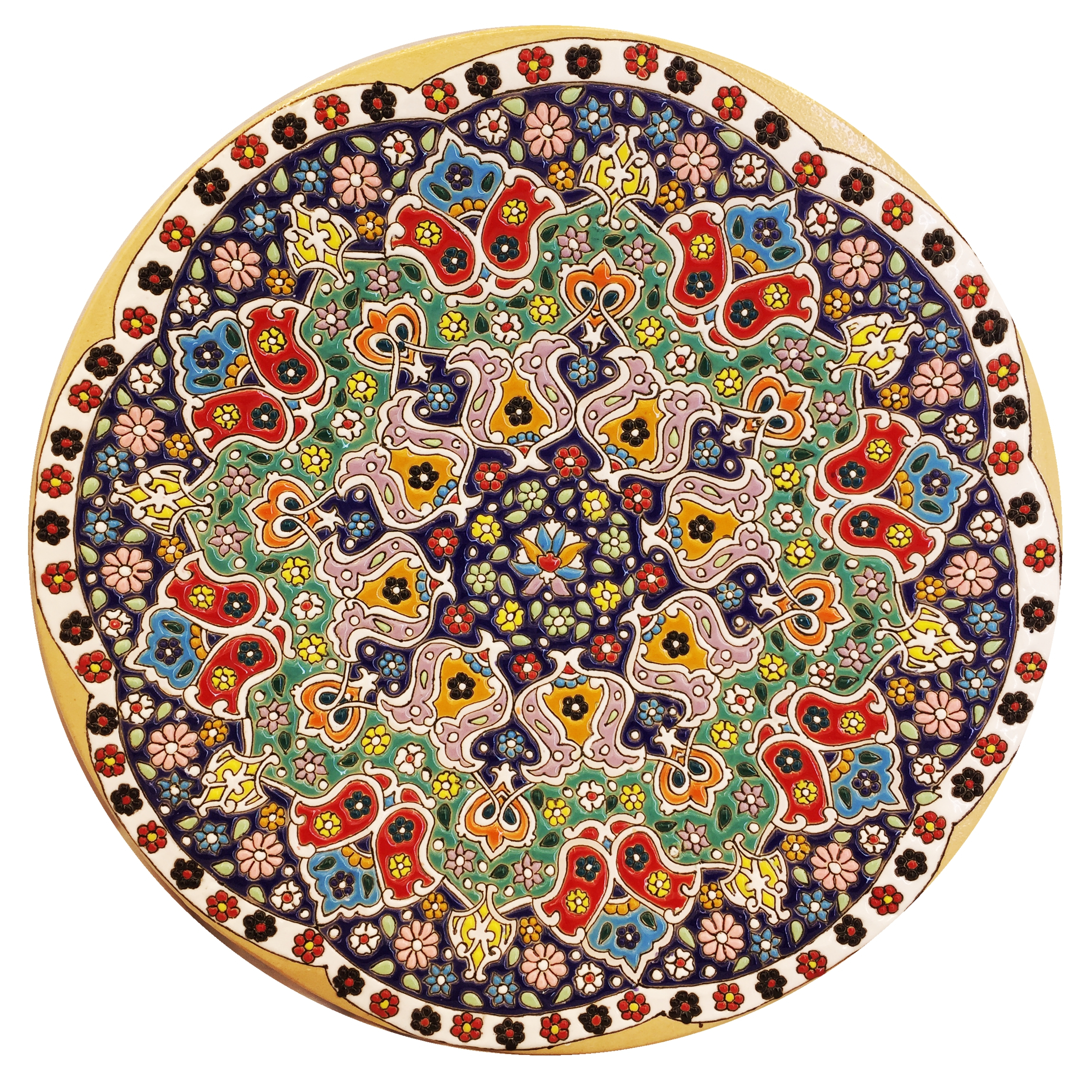 بشقاب میناکاری سفالی زمانیان کد ZMN30047
