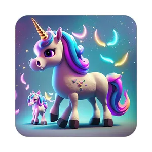 زیر لیوانی کاکتی طرح اسب تک شاخ و یونیکورن مدل mp28949