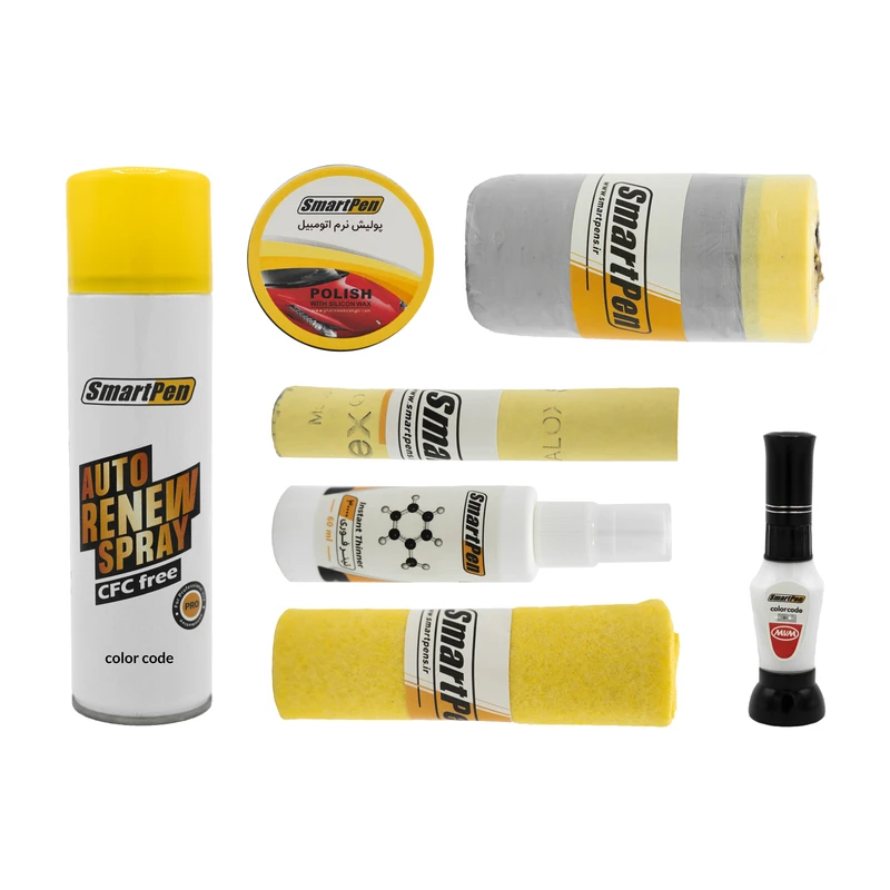 کیت بازسازی رنگ بدنه خودرو اسمارت پن کد 69998 مجموعه 7 عددی
