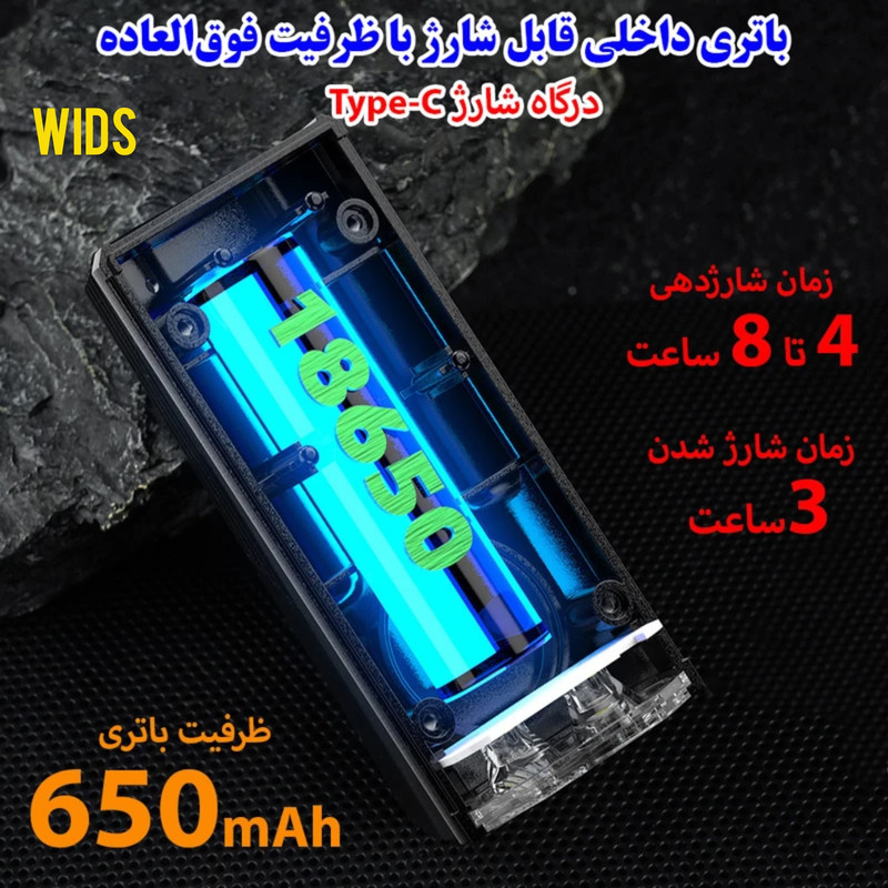 چراغ جلوی دوچرخه ویدز مدل خورشیدی کد YC-2808