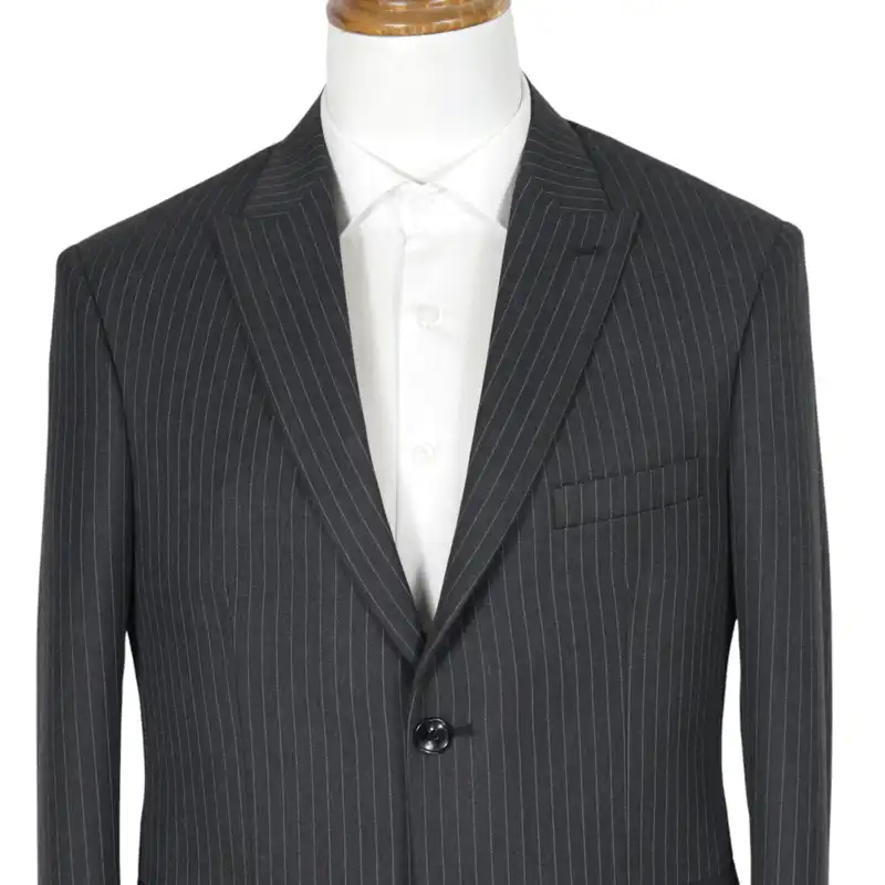 کت و شلوار مردانه مدل رگولار فیت  یقه بلیزر کد 210183 رنگ ذغالی