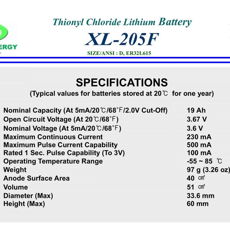 باترى ليتيومى زنو مدل XL-205F