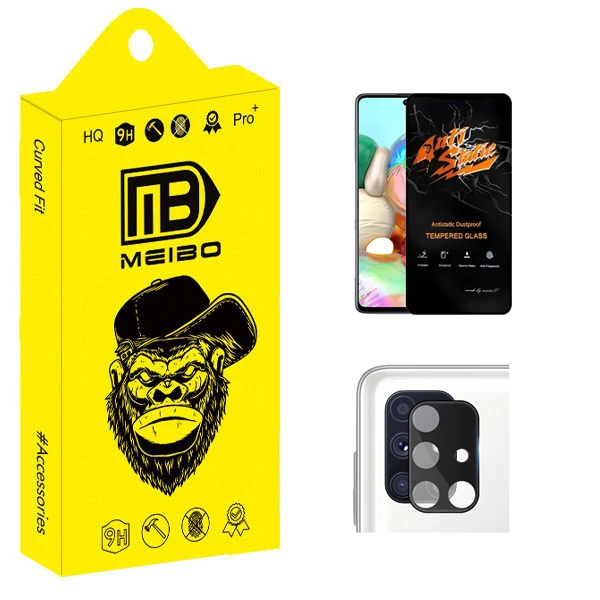 محافظ صفحه نمایش میبو مدل Transparent Antistatic مناسب برای گوشی موبایل سامسونگ Galaxy A71 به همراه محافظ لنز دوربین