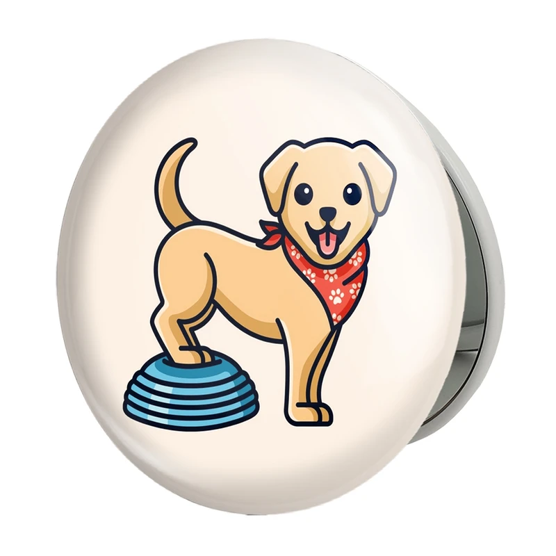 آینه جیبی خندالو طرح حیوانات بامزه سگ مدل تاشو کد 28374 