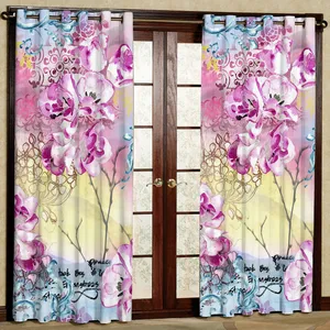 پرده مدل گل دار مخمل پانچی کد 1139R سایز 140x280 سانتی متر