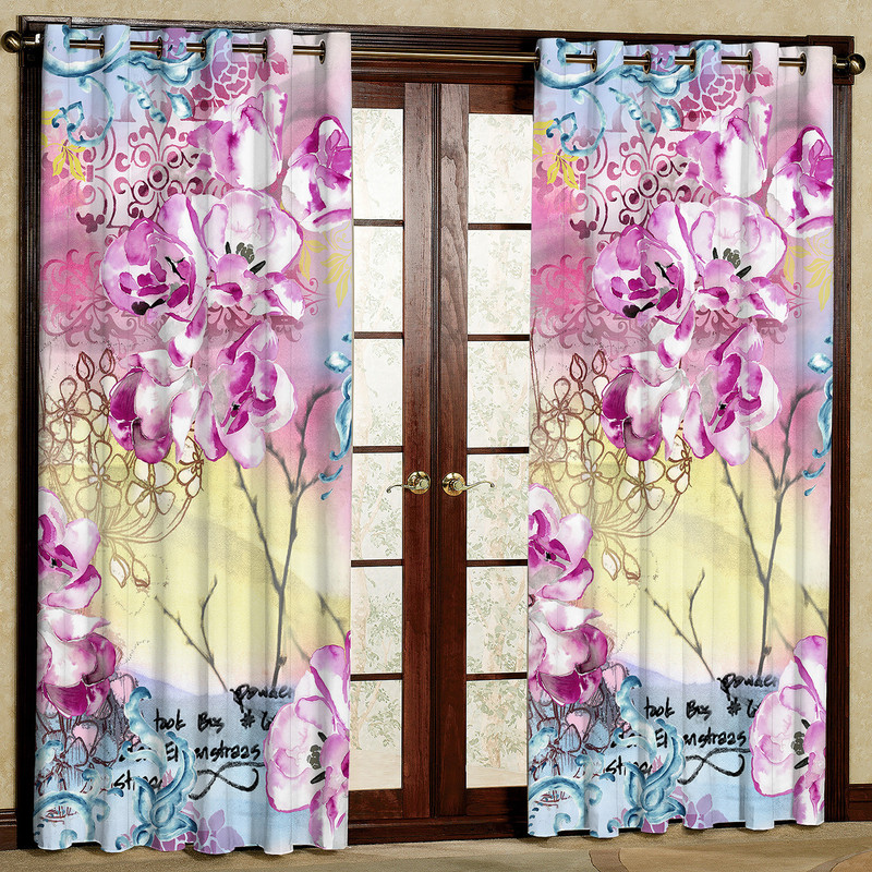 پرده مدل گل دار مخمل پانچی کد 1139R سایز 140x280 سانتی متر
