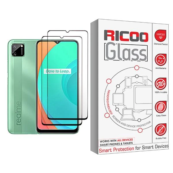 محافظ صفحه نمایش ریکو مدل Ricoo Glass MIX002 مناسب برای گوشی موبایل ریلمی C11 بسته دو عددی