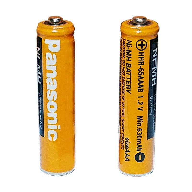 باتری نیم قلمی قابل شارژ پاناسونیک مدل Panasonic HHR-65AAABU 1.2V NI-MH AAA Rechargeable Cordless Phone Battery بسته دو عددی