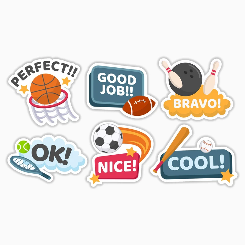 استیکر لپ تاپ و موبایل بووم طرح ورزشی کد MR159 مجموعه 6 عددی