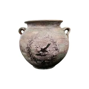 گلدان سفالی مدل وینتیج برد آنلی