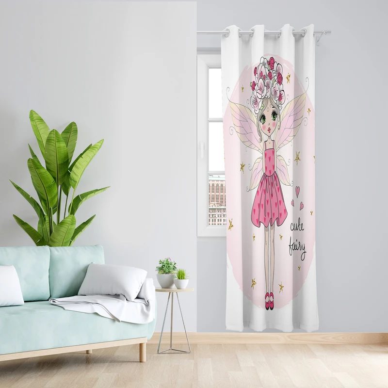 پرده طرح کودک مدل مخمل پانچی کد L 1127 Z سایز 140x200 سانتی متر