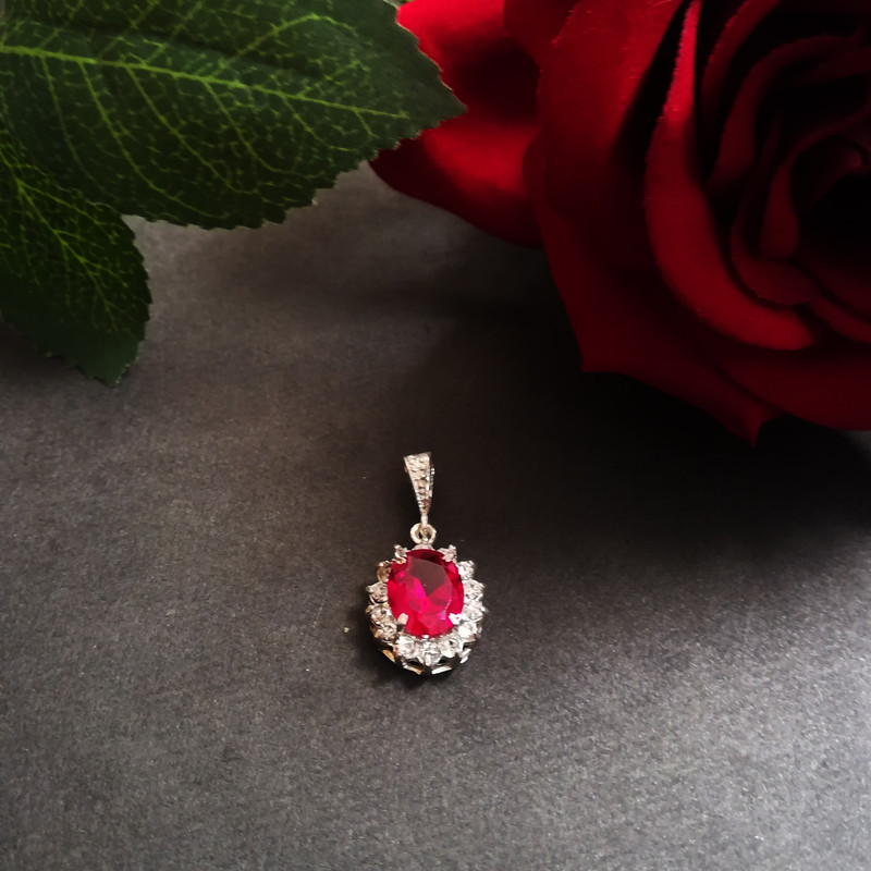 نیم ست نقره زنانه سلین کالا مدل یاقوت کد ce-yagh1