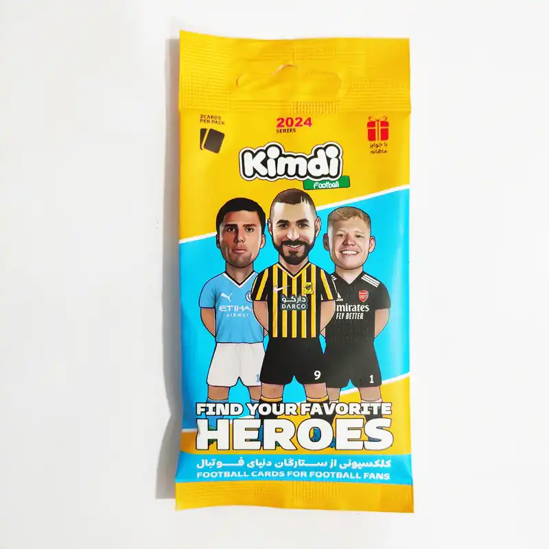 اسباب بازی شانسی کیمدی مدل کارت بازیکن های فوتبال 2024 طرح قهرمانان مجموعه 2 عددی