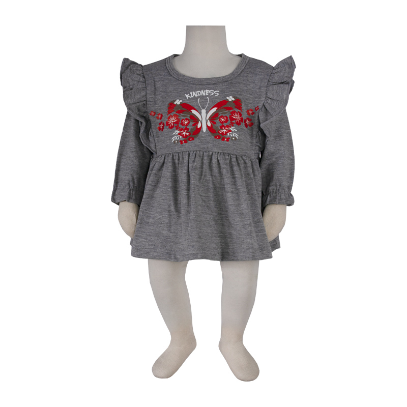 پیراهن  نوزادی آدمک مدل پروانه کد 127200 رنگ طوسی