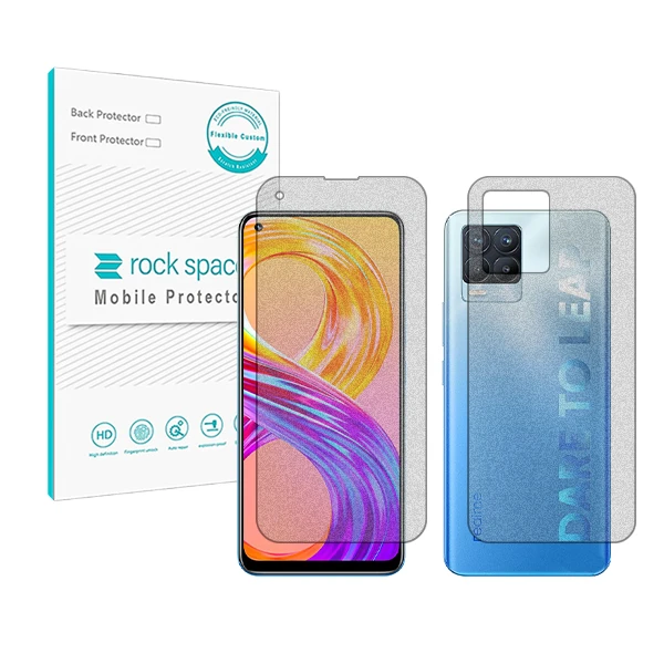 محافظ صفحه نمایش مات راک اسپیس مدل HyMTT مناسب برای گوشی موبایل ریلمی 8 Pro به همراه محافظ پشت گوشی