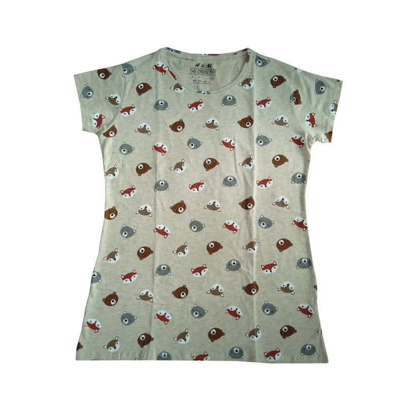 تی شرت آستین کوتاه زنانه مدل خرس و روباه