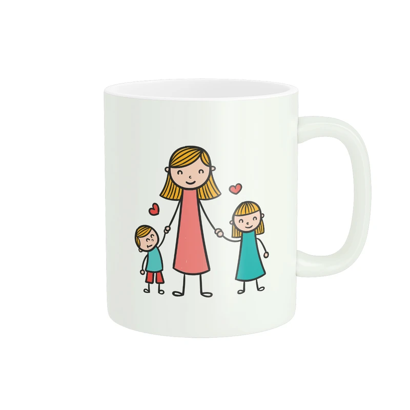 ماگ پاد آفرین مدل مادر و بچه ها کد DKC26