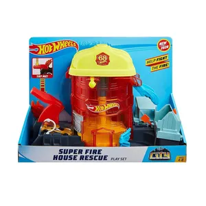 کیت ماشین بازی هات ویلز مدل  Super Fire House Rescue کد FNB15 - GJL06