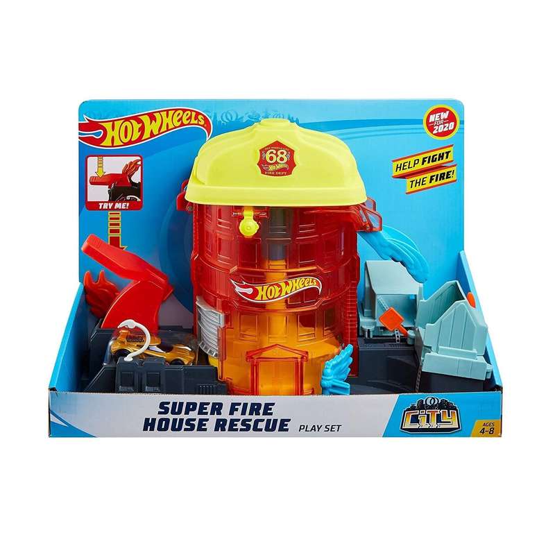 کیت ماشین بازی هات ویلز مدل Super Fire House Rescue کد FNB15 - GJL06