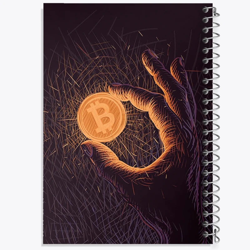 دفتر مشق 100 برگ خندالو طرح بیت کوین (Bitcoin) کد F2493
