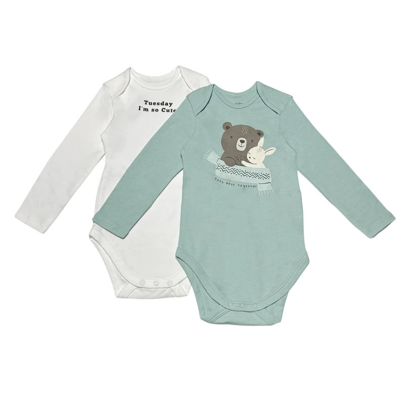 بادی آستین بلند نوزادی سی اند ای مدل4760 مجموعه 2 عددی