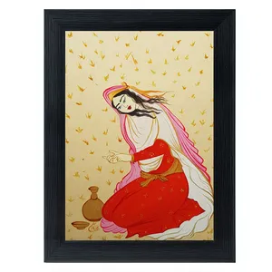 تابلو نقاشی آبرنگ طرح مکتب اصفهان کد 010