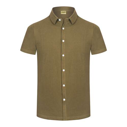 پیراهن آستین کوتاه مردانه ناوالس مدل MARIO رنگ نسکافه ای