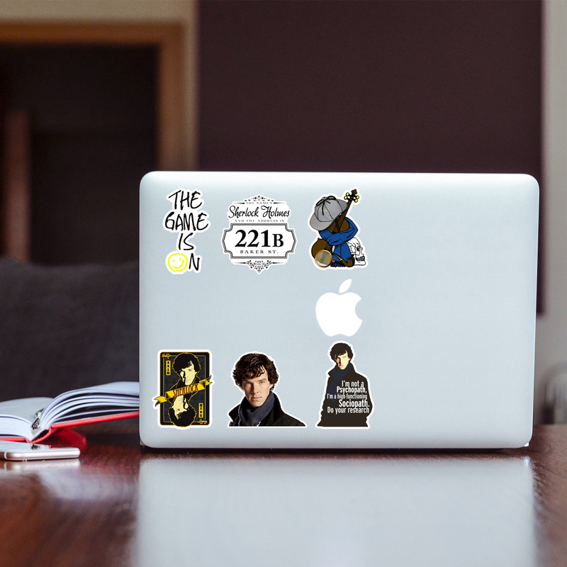 استیکر لپ تاپ پیکسل میکسل مدل سریال شرلوک هلمز مجموعه 6 عددی