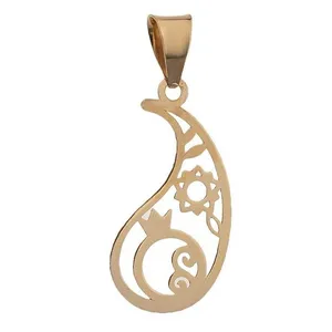 آویز گردنبند طلا 18 عیار زنانه قیراط طرح بته و جقه کد GH3877