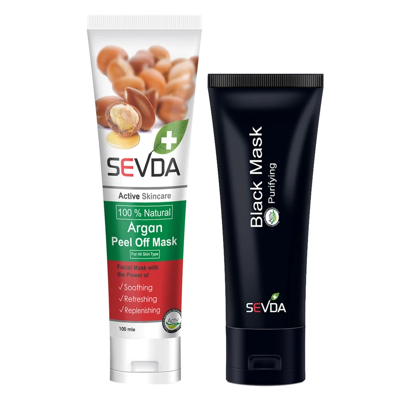  ماسک صورت سودا مدل ذغال فعال حجم 75 میلی لیتر به همراه ماسک صورت سودا مدل آرگان حجم 100 میلی لیتر
