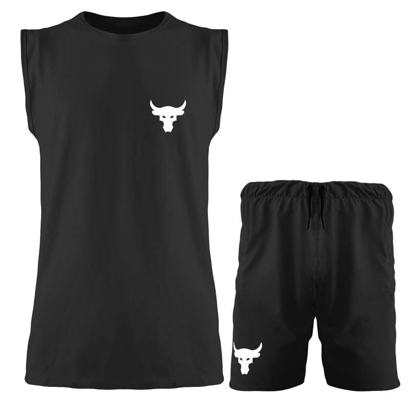 ست تاپ و شلوارک مردانه مدل 140136320 رنگ مشکی