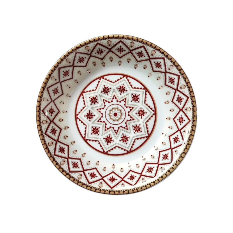 نعلبکی چینی نوستالژی مدل کالین کف گل بسته ۶ عددی