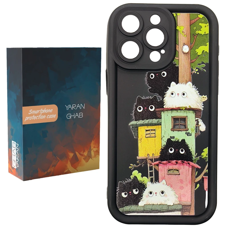 کاور قاب یاران مدل گربه مناسب برای گوشی موبایل اپل iPhone 15 Pro