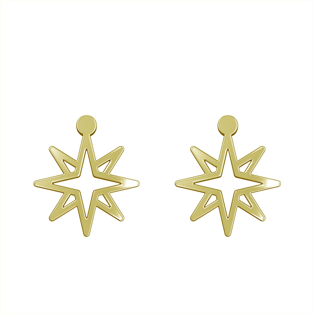 گوشواره طلا 18 عیار زنانه مدوپد مدل ستاره کد GA1-15470