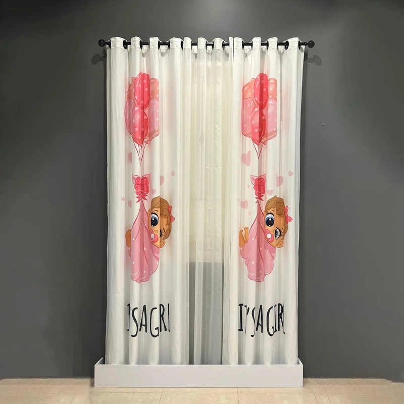 پرده مدل پانچی مخمل و حریر ساده طرح دخترانه کد n10 سایز 140x275 سانتی متر