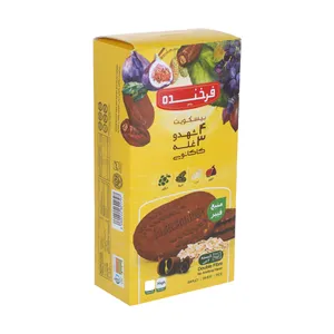 بیسکویت چهار شهد و 3 غله کاکائویی فرخنده - بسته 27 عددی