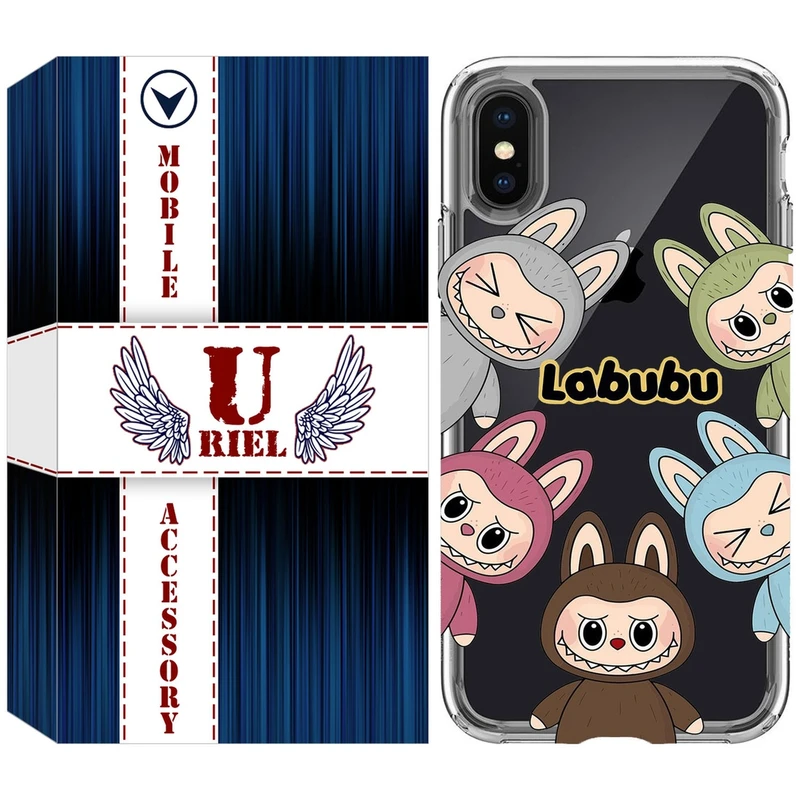 کاور یوریل قاب مدل Clear کد 102 طرح لبوبو Labubu مناسب برای گوشی موبایل اپل iPhone X / XS