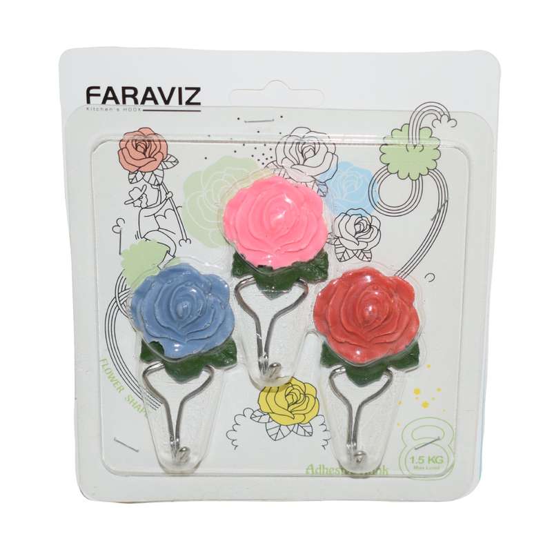 نگهدارنده حوله و دستمال فراویز مدل Flowers 3 مجموعه 3 عددی 
