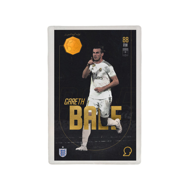 طلا گرمی 18 عیار مدوپد مدل Gareth Bale طرح فوتبالی 2025 کد SO10043