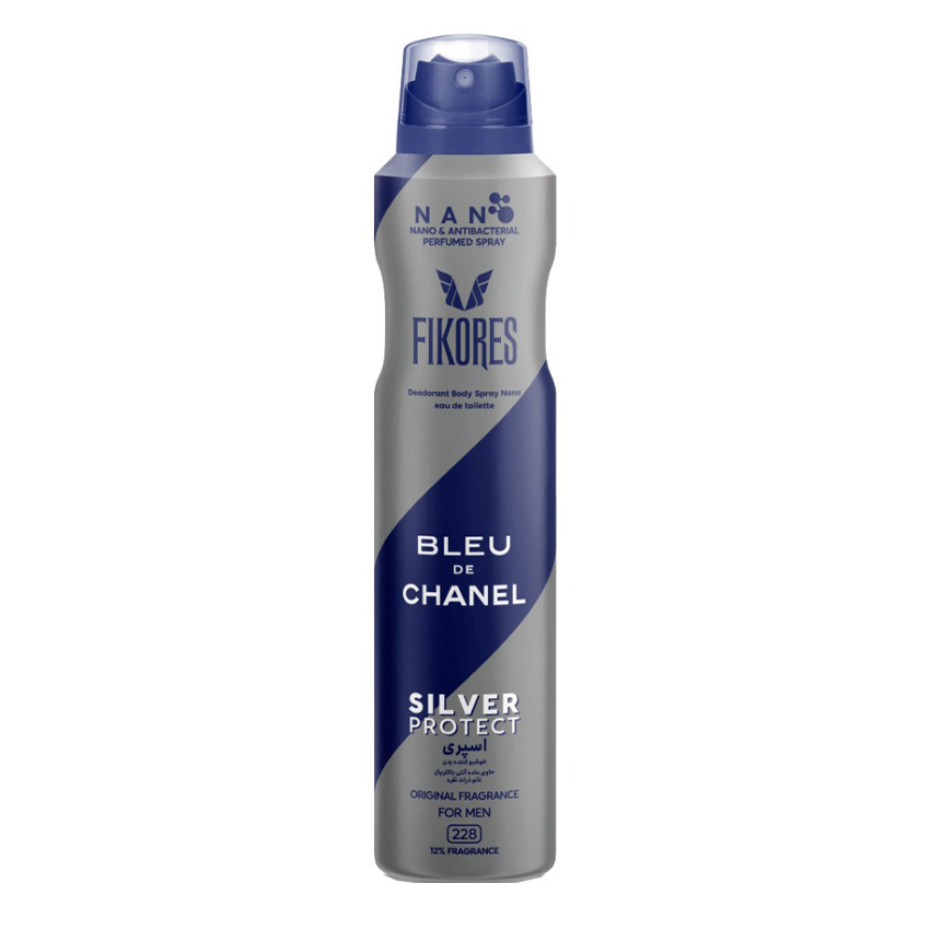 اسپری بدن مردانه فیکورس مدل Bleu De Chanel حجم 200 میلی لیتر